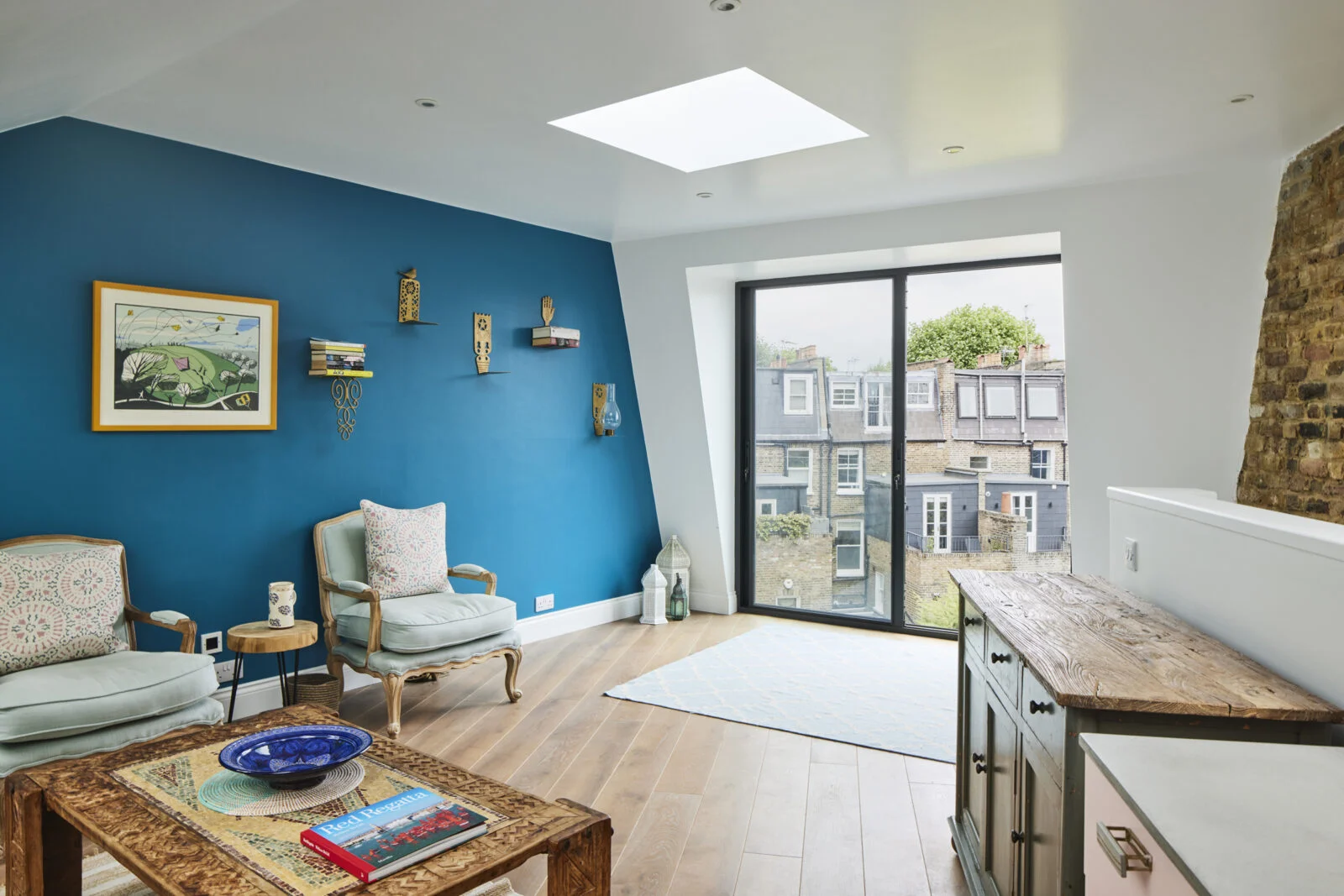 loft reading room with large windows